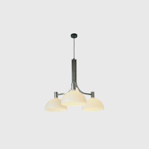 Chrome/White Albini AM/AS 3lt Pendant Light