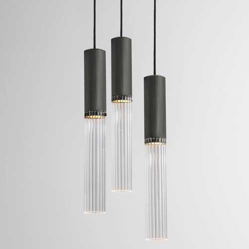 Bronze Flume 3lt Pendant Light