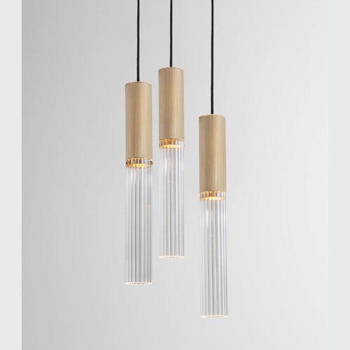 Satin Nickel Flume 3lt Pendant Light