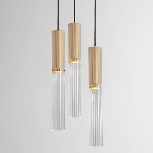 Satin Nickel Flume 3lt Pendant Light