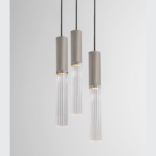 Satin Nickel Flume 3lt Pendant Light