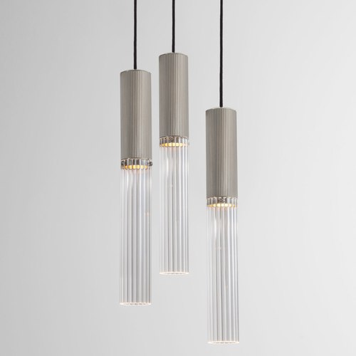 Satin Brass Flume 3lt Pendant Light