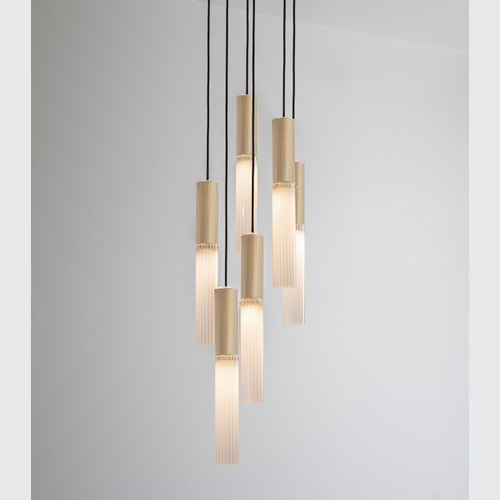 Satin Brass Flume 6lt Pendant Light