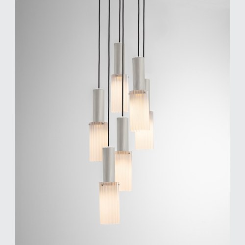 Satin Nickel Flume Large 6lt Pendant Light