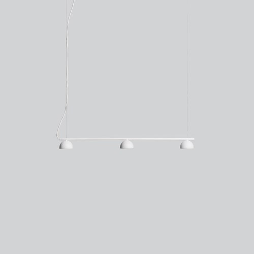 Matte White Blush Rail 3lt Pendant Light