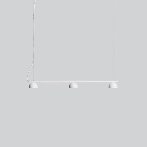 Matte White Blush Rail 3lt Pendant Light