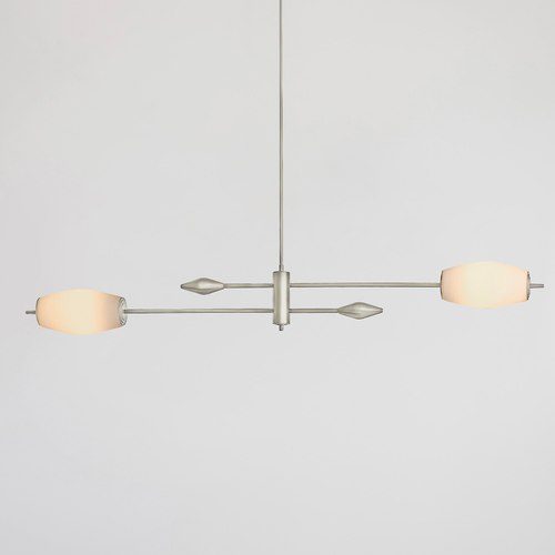 Satin Nickel Supernova 2lt Pendant Light by J. Adams & Co.