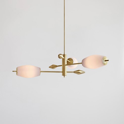 Satin Brass Supernova 3lt Pendant Light