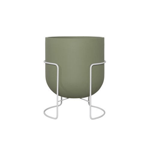 Matte Olive / White Bodo Planter Stands