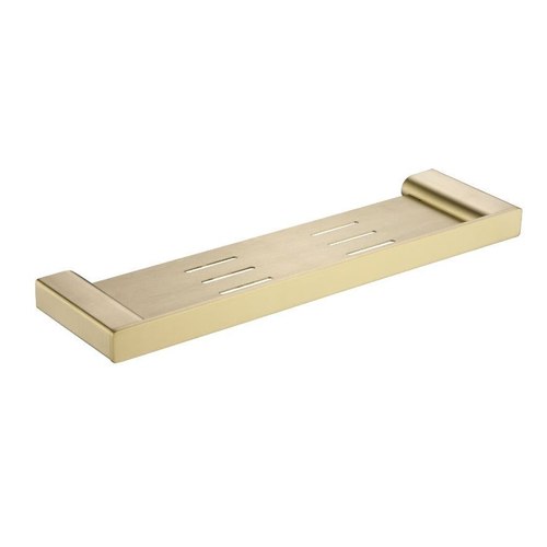 Brushed Brass Code Pure 400 Metal Shower Shelf - 7 Colours
