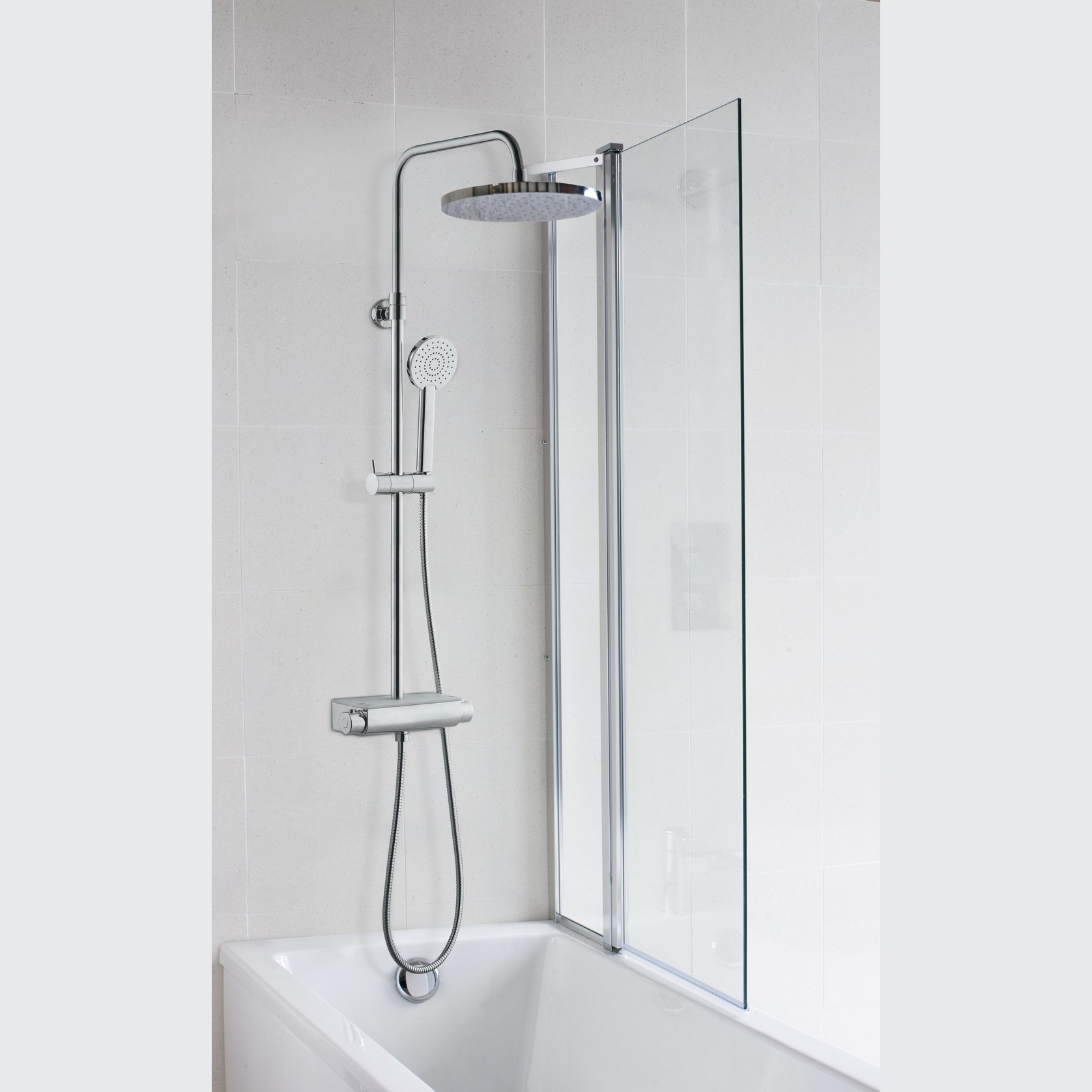 Classic Round Shower Set with Shelf | ArchiPro NZ