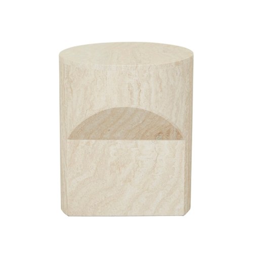 Natural Travertine Atlas Pinnacle Side Table