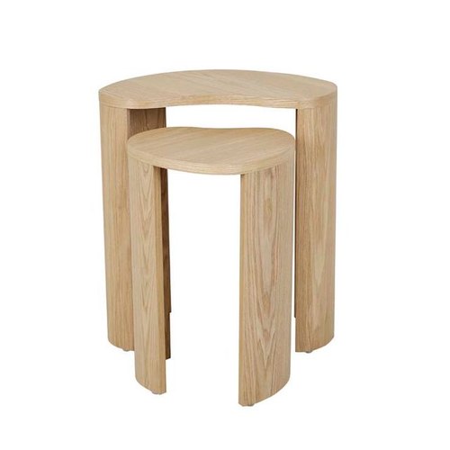 Natural Ash Oberon Curve Nest of 2 Side Tables