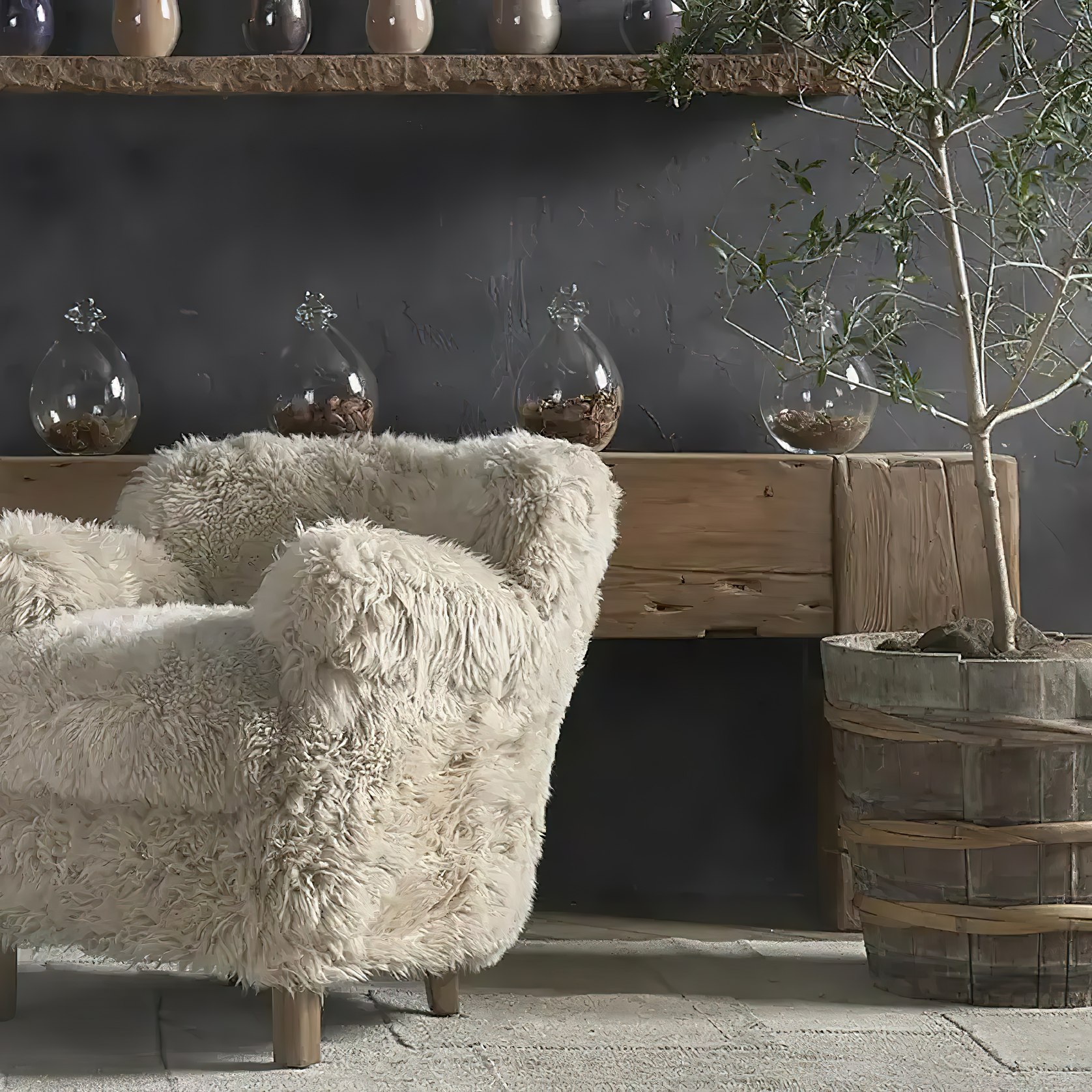 Restoration Hardware Timothy Oulton Yeti Sheepskin Armchair