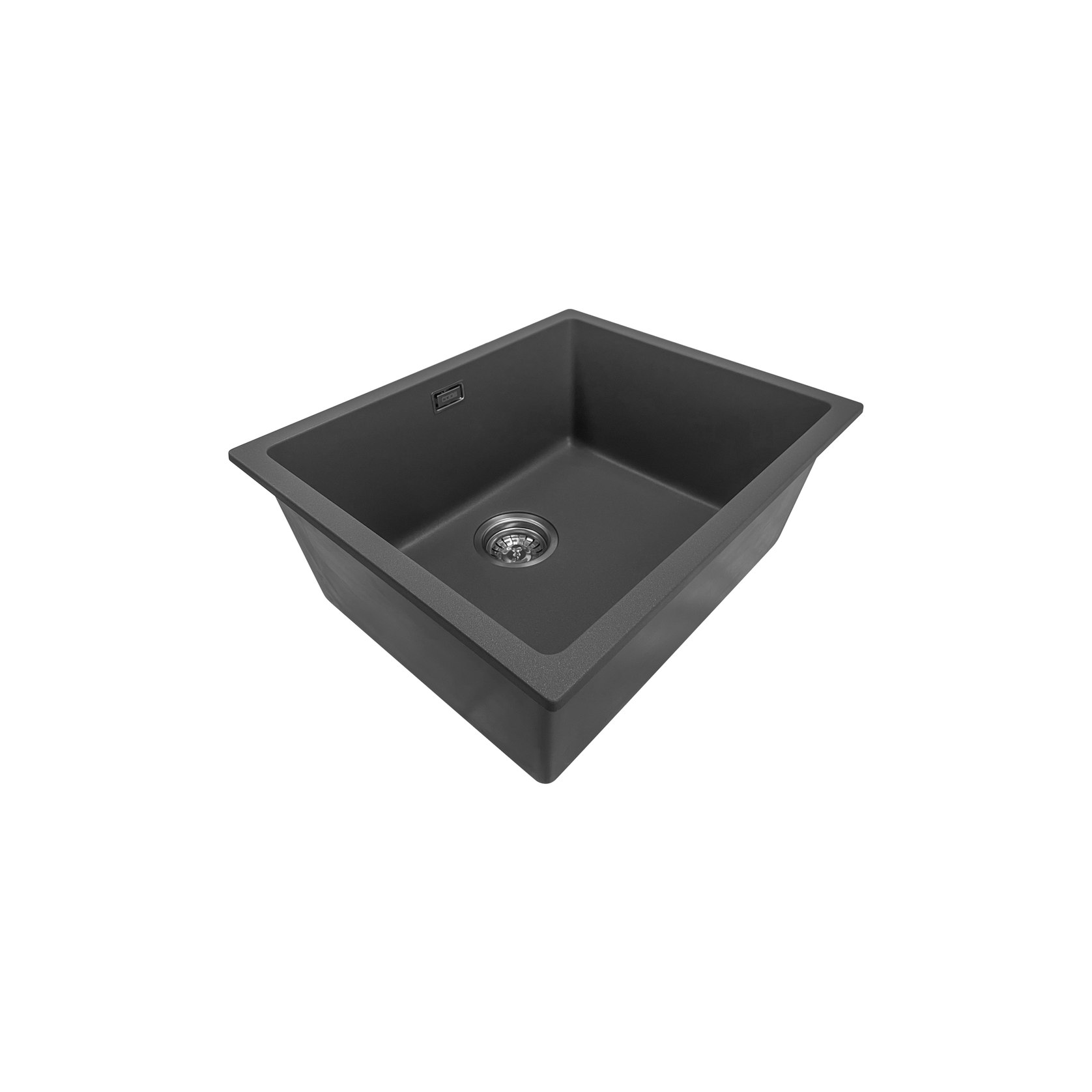 Aura Granite 500mm Single Kitchen Sink Matte Black | ArchiPro NZ