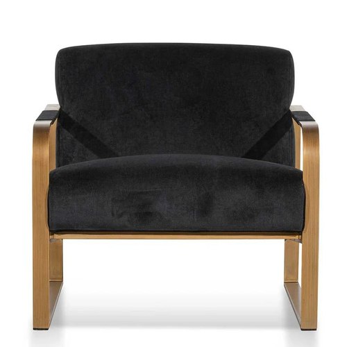 Black Velvet Deco Style Armchair