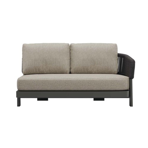 Carbon Grey/Natural Valencia Rope 2 Seater Right Arm Sofa