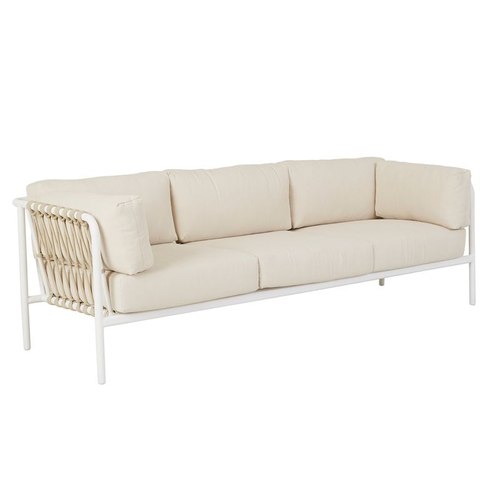 Sand/White Mauritius Island 3 Seater Sofa