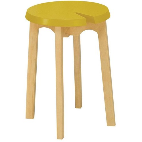 Yellow / Oak CHEVIS Stool  - Grey
