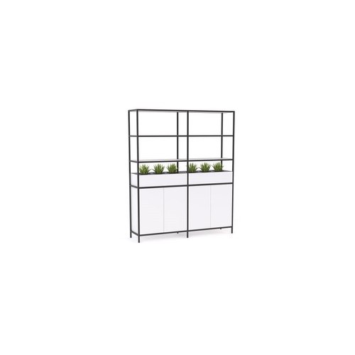 White Kubix Modular 2-Unit Cupboard with Planters