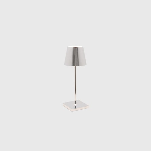 Glossy Chrome Poldina Mini Metallic Table Lamp