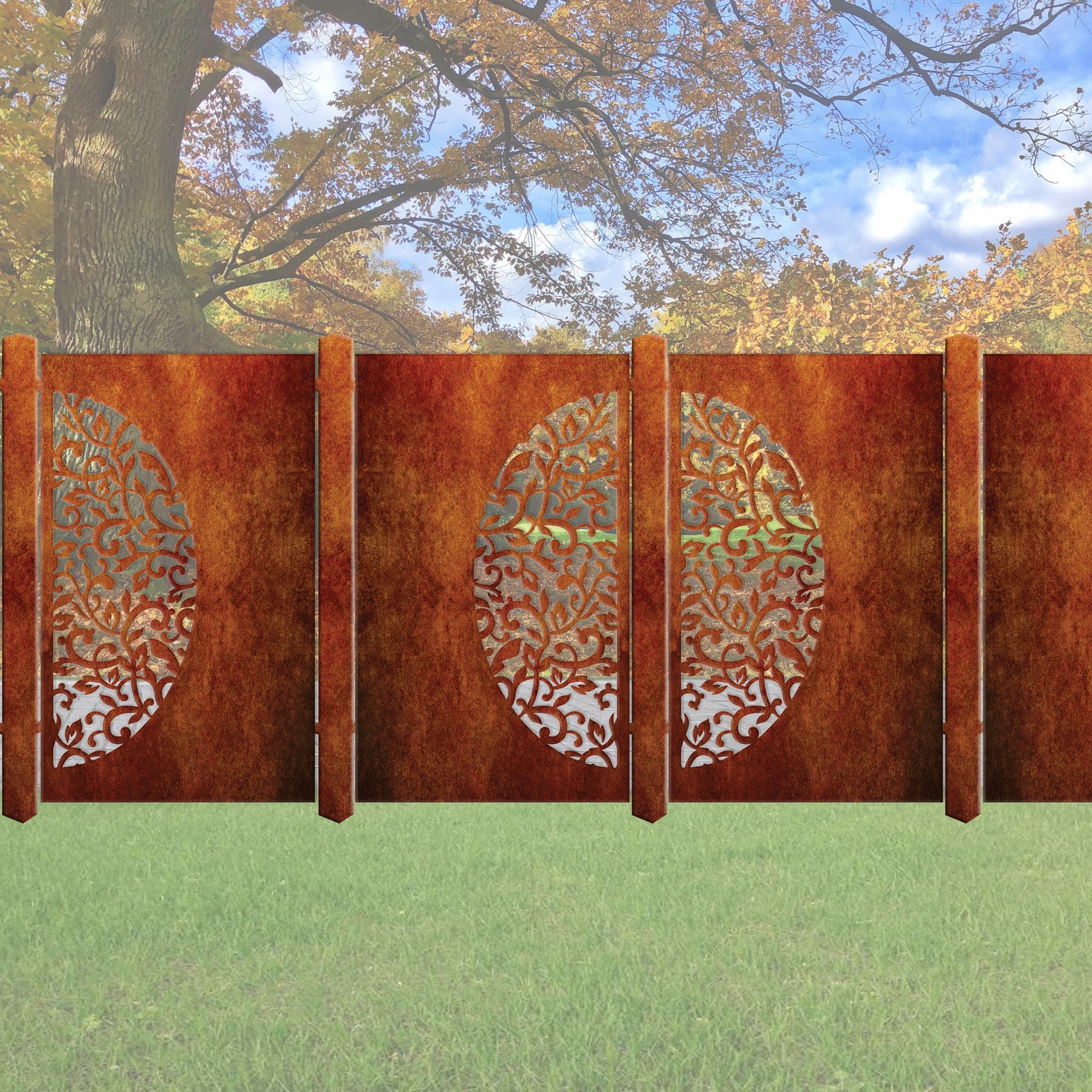 Decorative Laser Cut Fence Panel Koru And Leaves Archipro Nz 5393