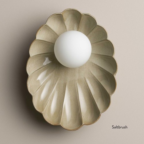 Saltbush Ceramic Wall Oyster Sconce Light