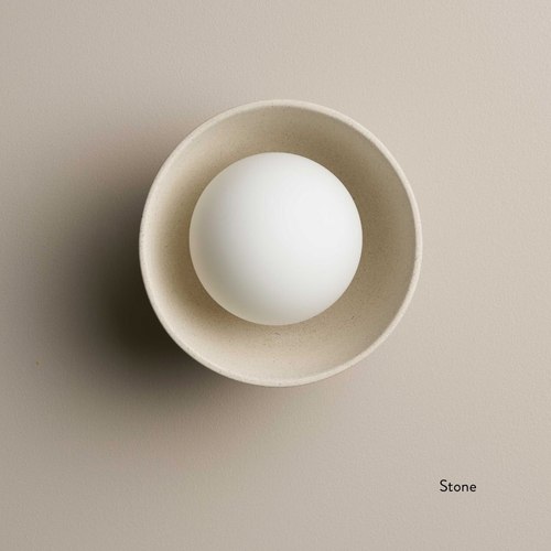 Stone Ceramic Wall Bowl Sconce Light