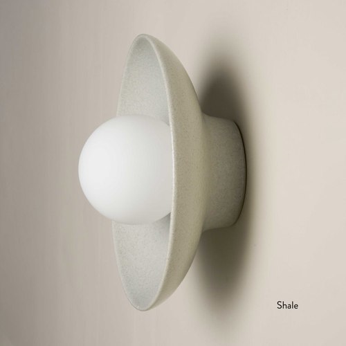 Stone Ceramic Wall Dish Sconce Light