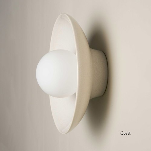 Bone Ceramic Wall Dish Sconce Light