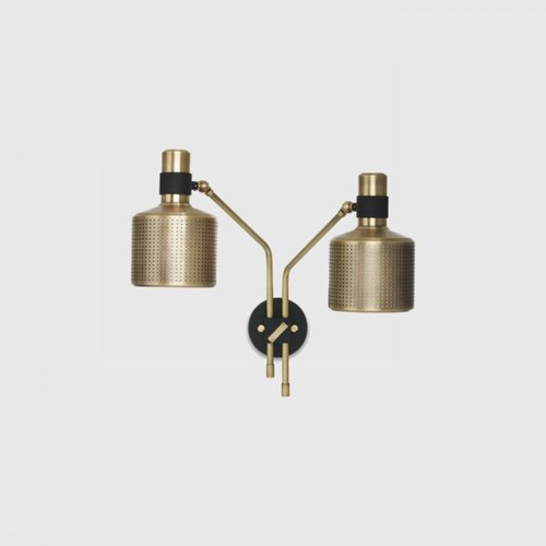Black/Brass Riddle Wall Light Single