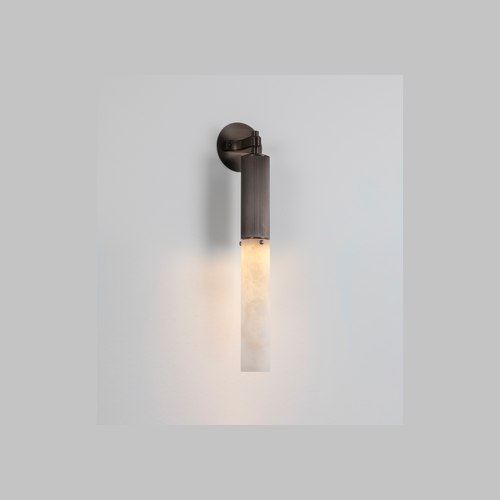 Bronze Flume Alabaster Wall Light