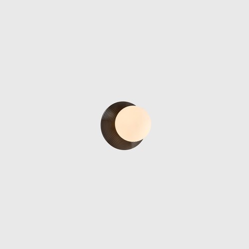 Ridged Bronze Orbit Brass Wall Light