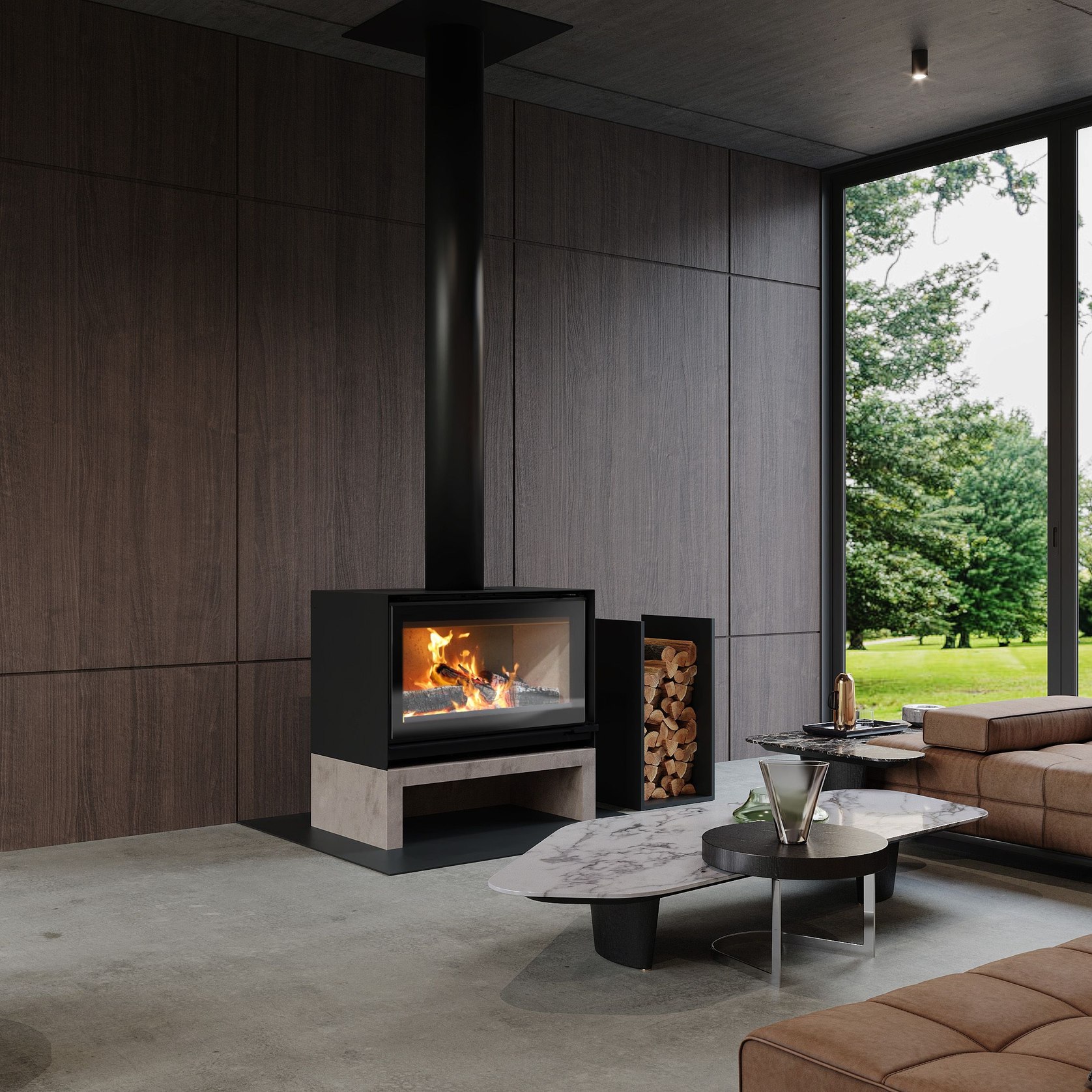 Escea TFS1000 Freestanding Wood Fireplace | ArchiPro NZ