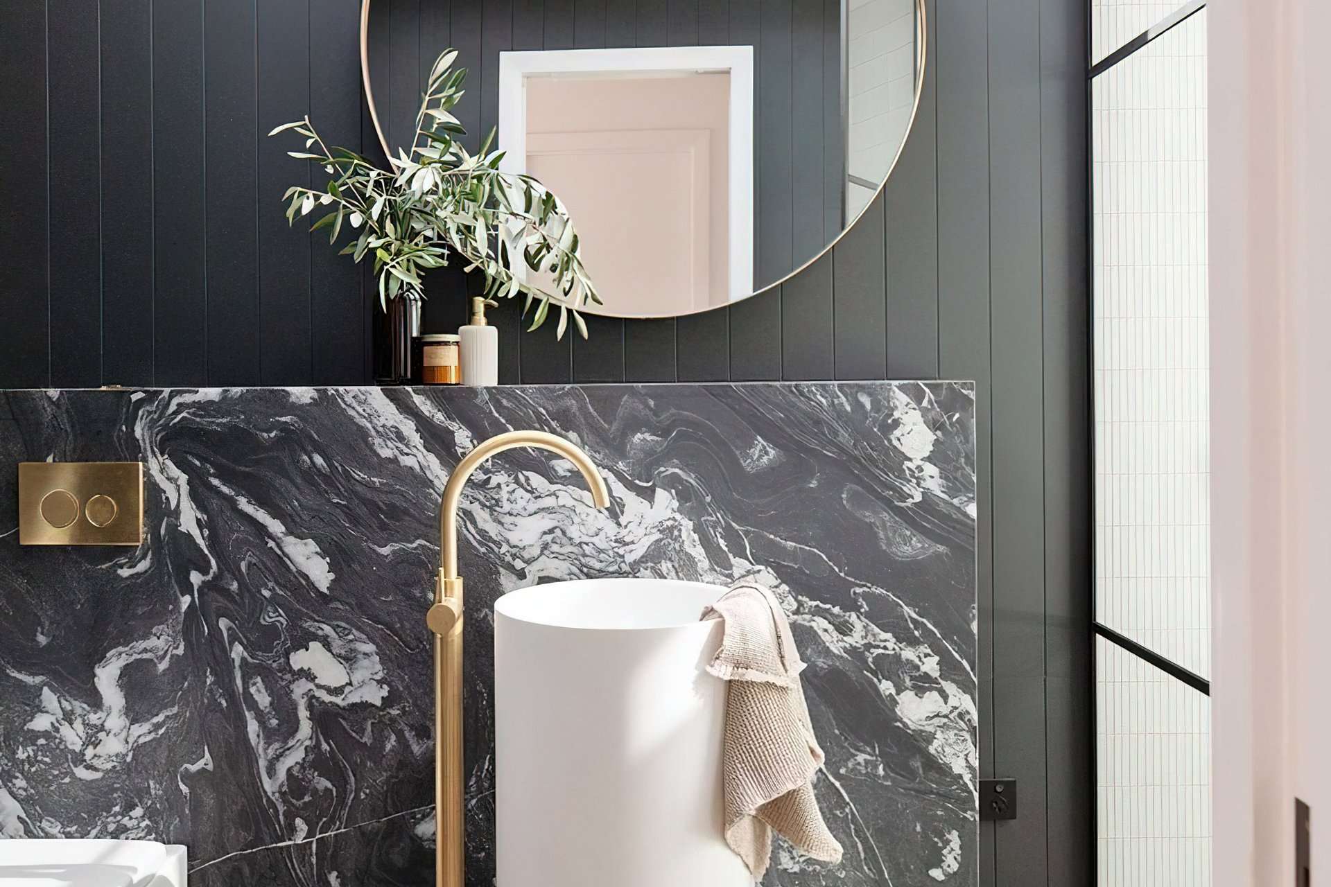 Main Bathroom Suede + Stone Showroom 2021 by Suede + Stone | ArchiPro NZ