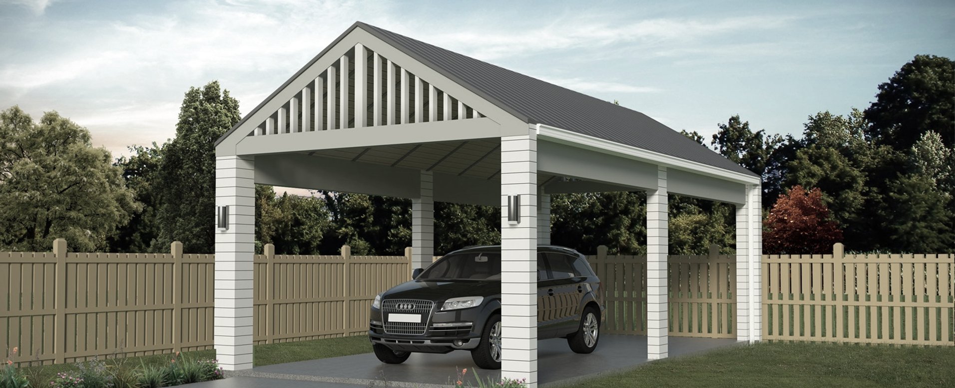 Single Carports by Hybrid Build ArchiPro NZ