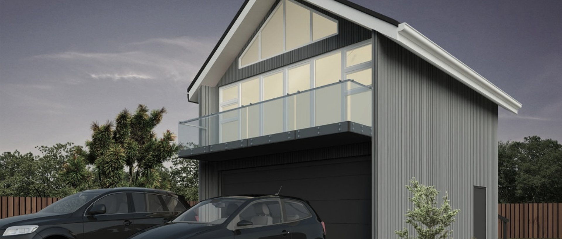 Double Garage with Loft Gable by Hybrid Build | ArchiPro NZ